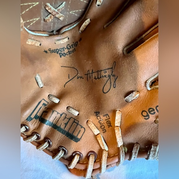 Franklin Leather Don Mattingly Vintage Baseball Glove. Super Grip Pocket. - Picture 7 of 7